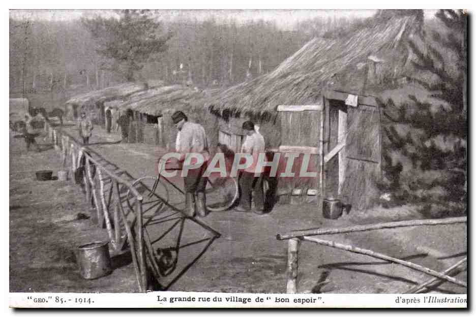 La grande rue du village de "Bon espoir" — d'après l'Illustration — "GEO." 85 - 1914
