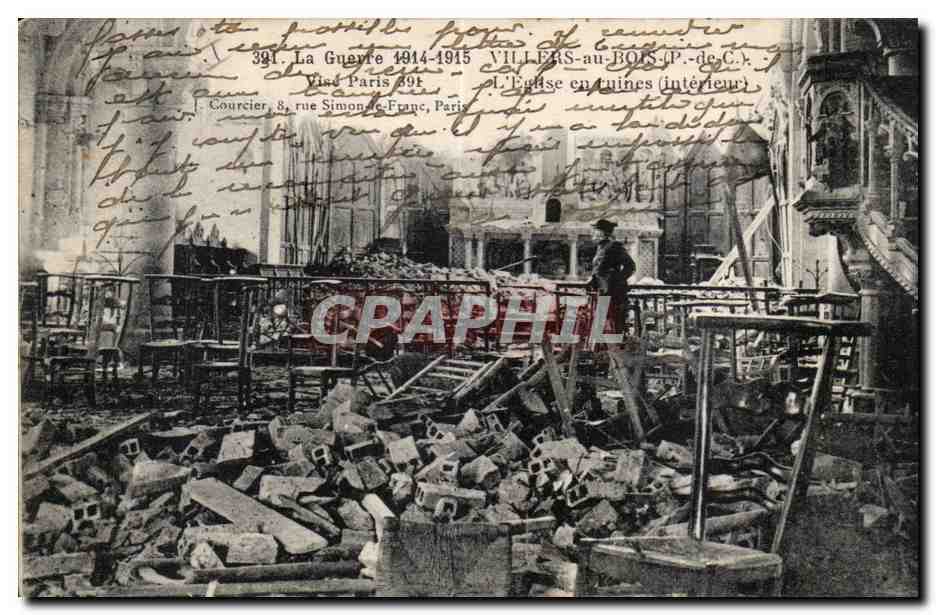 CPA Militaria Villers au Bois L eglise en ruines