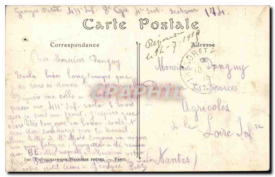 CPA Militaria Reims Bombardement Rue des Cordeliers  — Rückseite