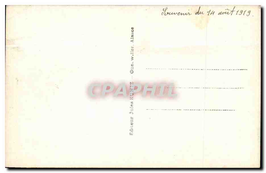 CPA Militaria Guerre 1914 1918 Wattwiller Grand rue — Rückseite