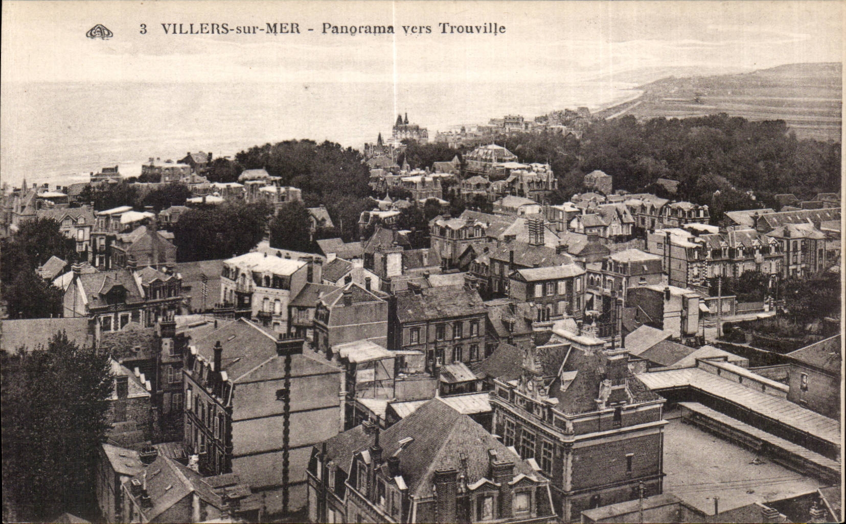 Villers-sur-Mer - Panorama nach Trouville - Antike Ansichtskarte