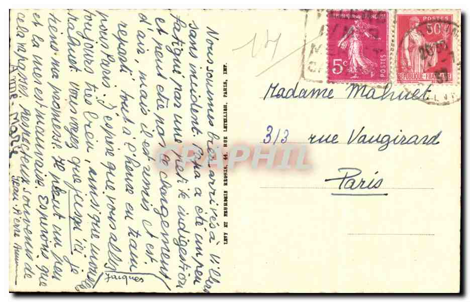 Stadt an der Pegue — Ansicht der Pegue — LL. 299. Vélizy-sur-Mer — Rückseite