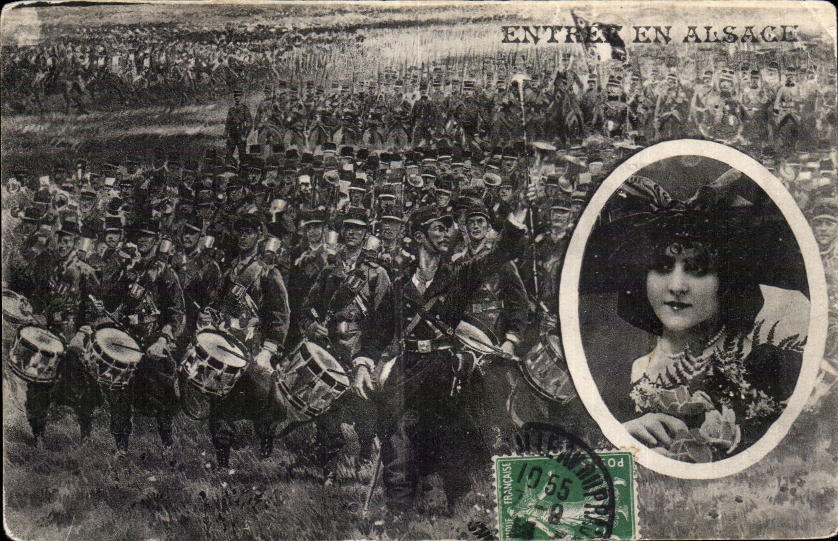 CPA Militaria Entree en Alsace