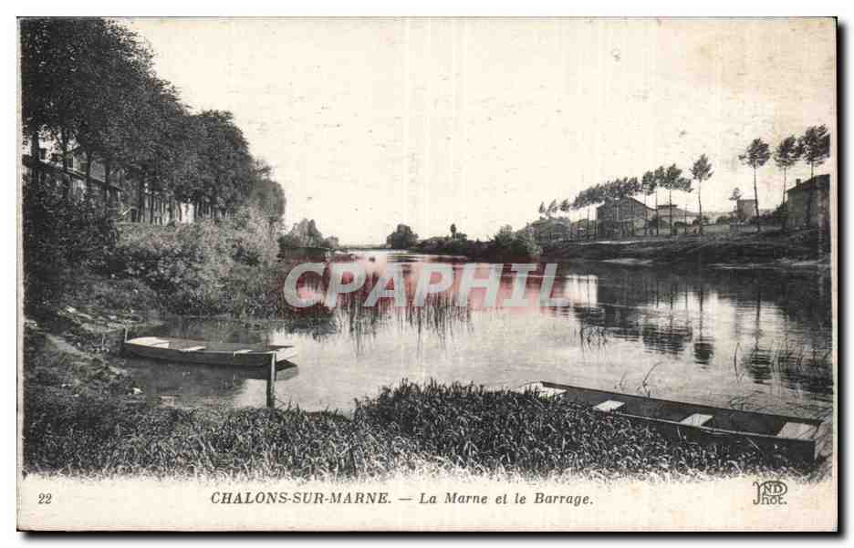 CPA Chalons sur Marne La Marne et le barrage