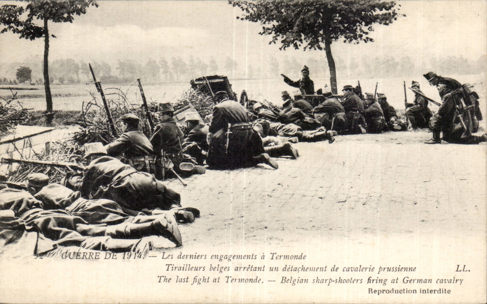 Les derniers engagements à Termonde — Guerre de 1914 — Éditeur LL.
