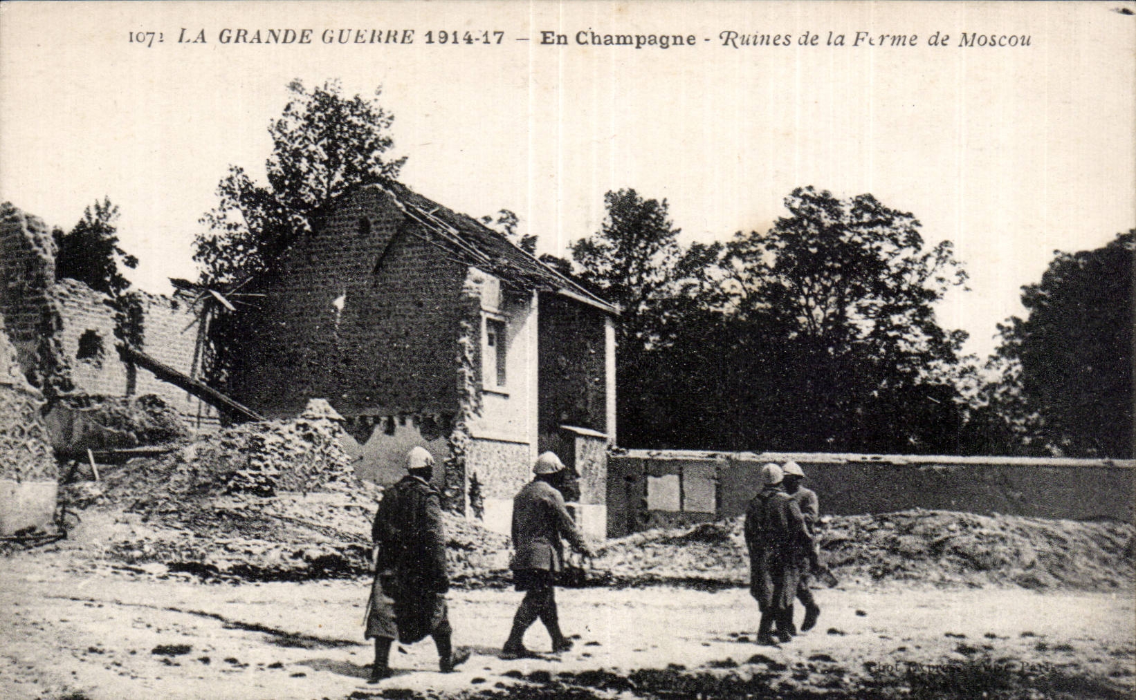 CPA Militaria Champagne Ruines de la ferme de Moscou