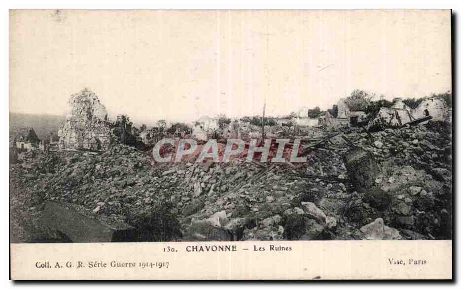 CPA Militaria Chavonne Les ruines