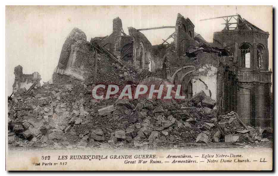CPA Militaria Armentieres Eglise Notre Dame