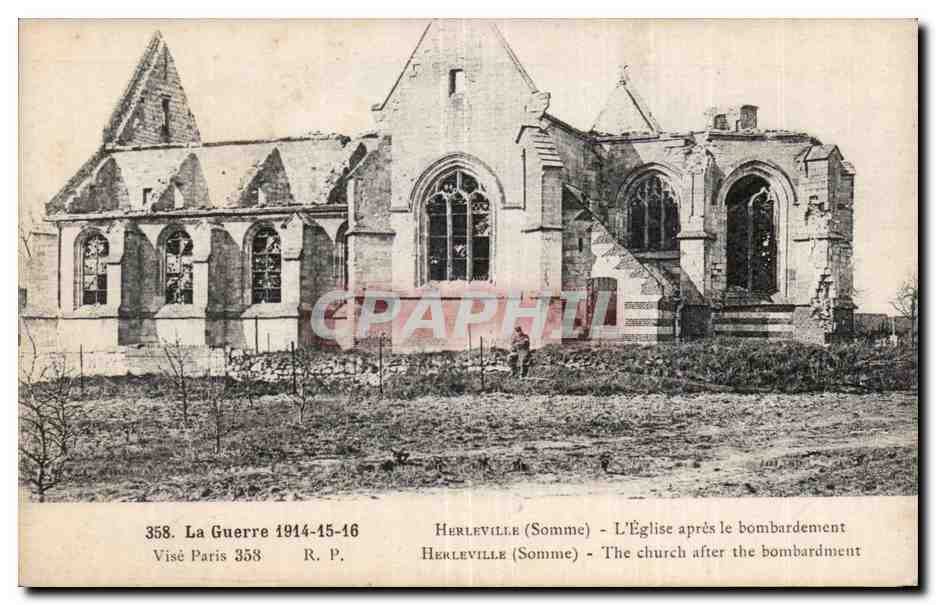 Herleville (Somme) — L'Église après le bombardement — Visé Paris 358