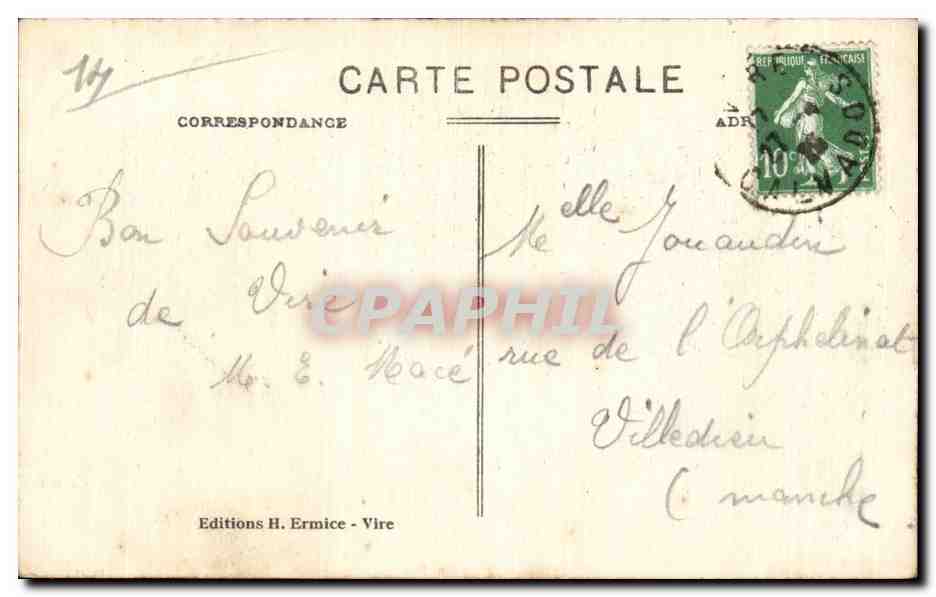 CPA Vire La porte de l horloge — Rückseite