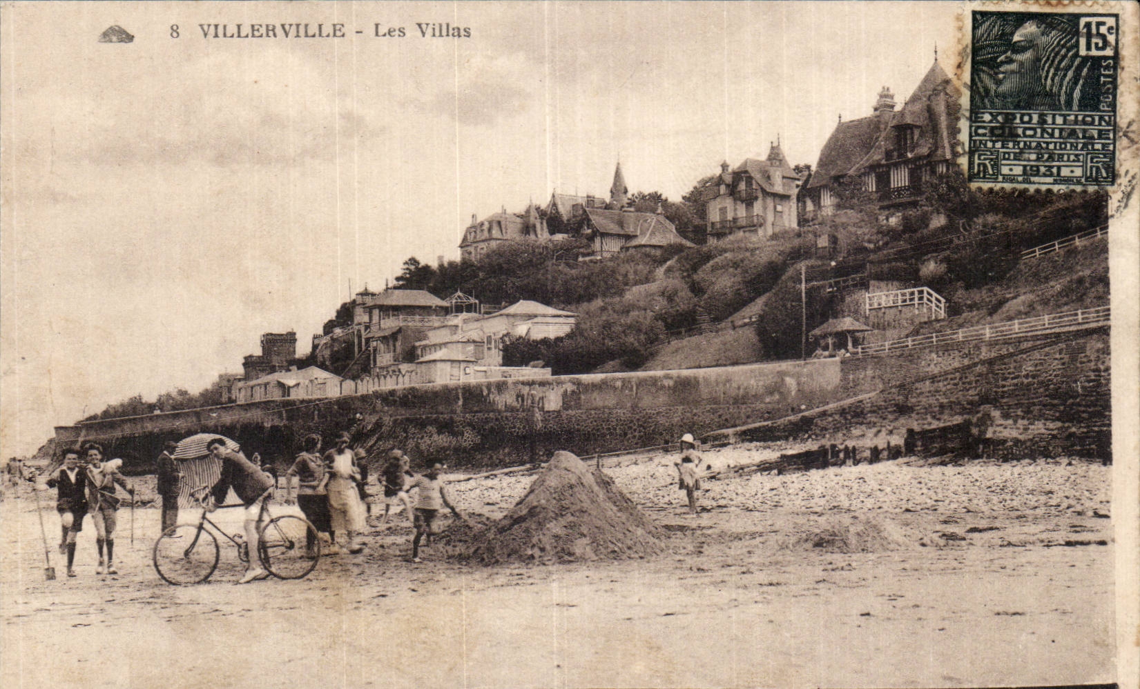 CPA Villerville Les villas Velo Cycle