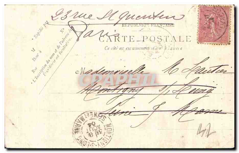 CPA Thury Harcourt La tranchee du Hom Moutons — Rückseite