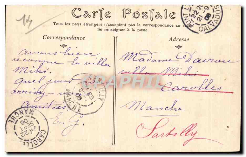 CPA Pont l eveque La place de l eglise — Rückseite