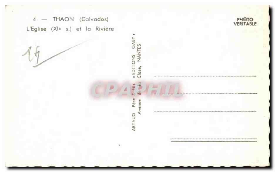 Thaon (Calvados) — L'Église (XIe s.) et la Rivière — Éditions Gaby, Nantes — Reverso