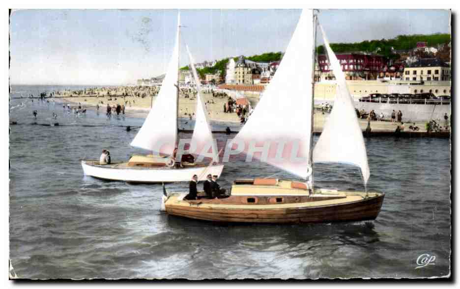 Voiliers rentrant dans le Bassin — Deauville-Trouville — éditeur Cap