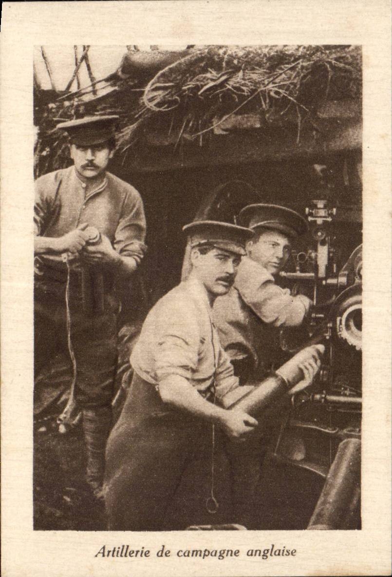 CPA Militaria Artillerie de campagne anglaise