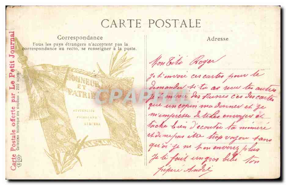 CPA Militaria Austerlitz (1805) Une charge vigoureuse des Dragons oblige l infanterie Russe a repasser la riviere — Rückseite
