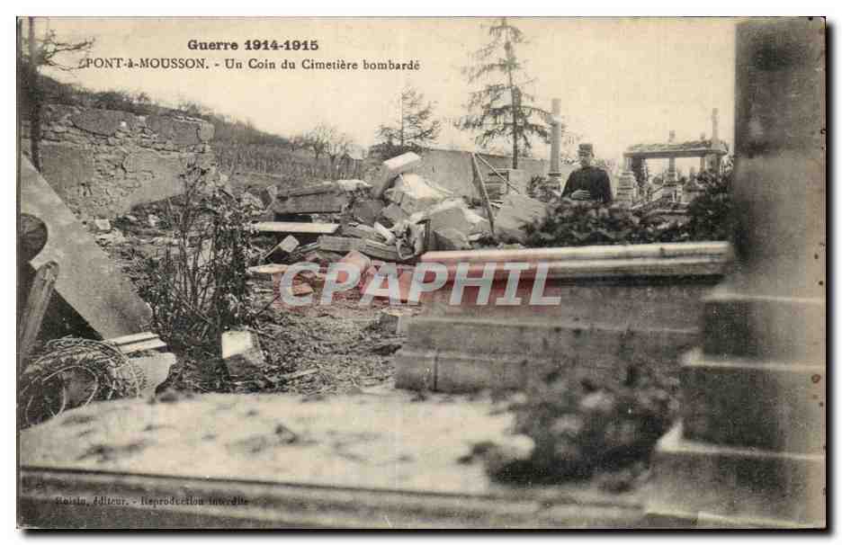 Pont-a-Mousson — Un Coin du Cimetière bombardé — Staïsin, Éditeur