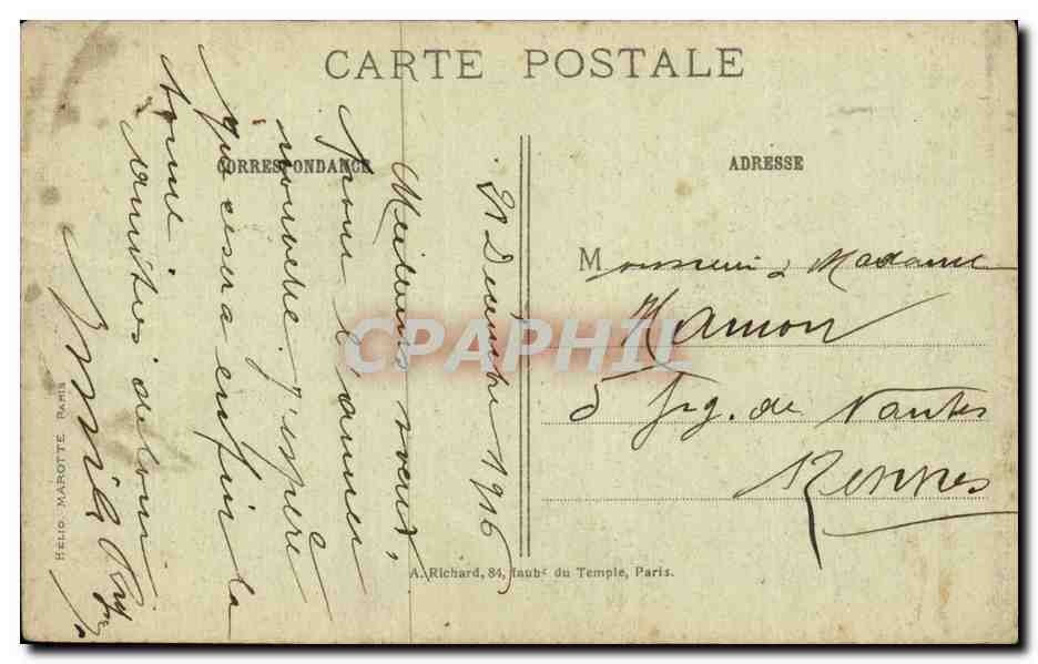 CPA Militaria Verdun Aspect d un coin de la ville apres le bombardement  — Rückseite