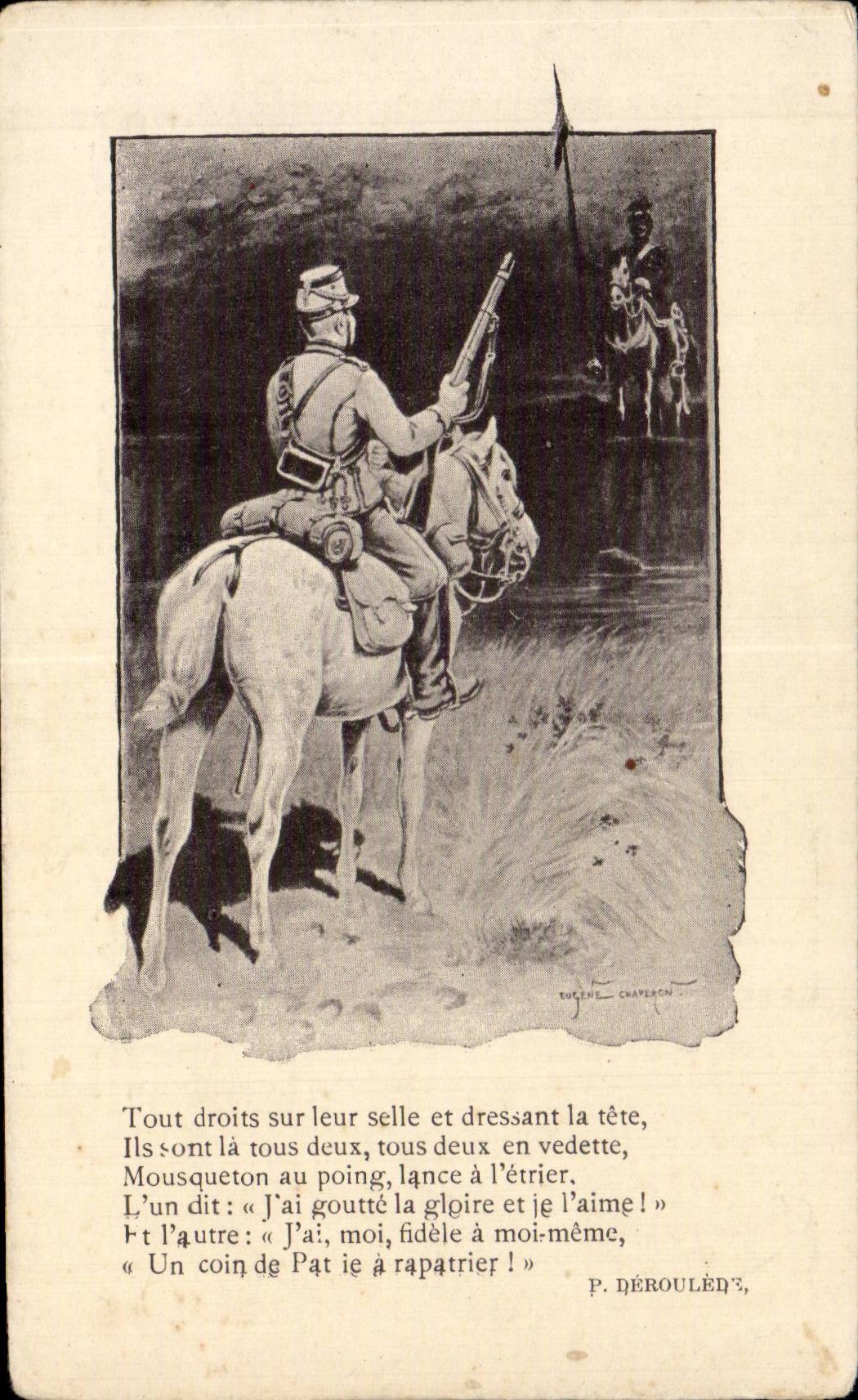 CPA Militaria Cavaliers Cavalier Soldat Cheval Horse