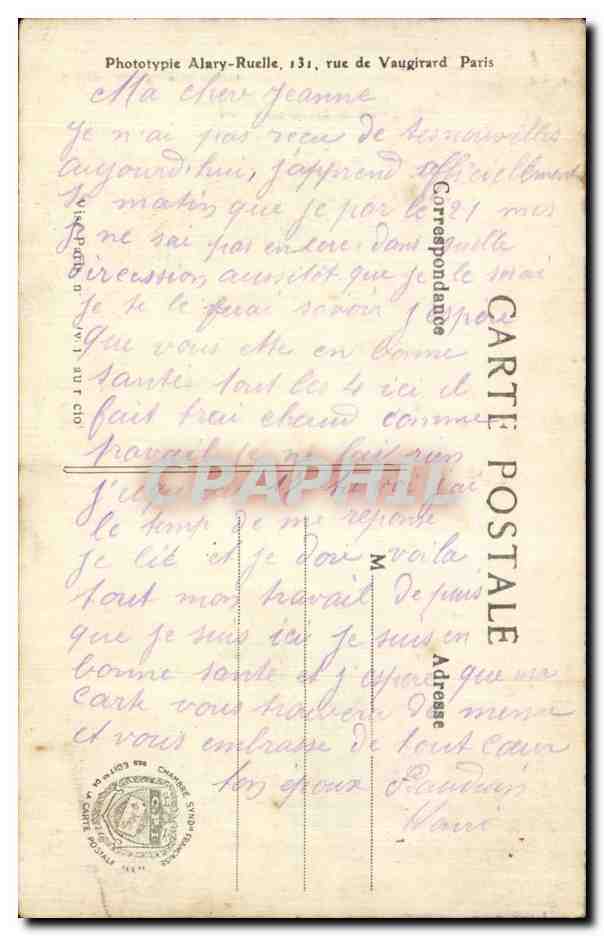 CPA Militaria Les deux destinees — Rückseite