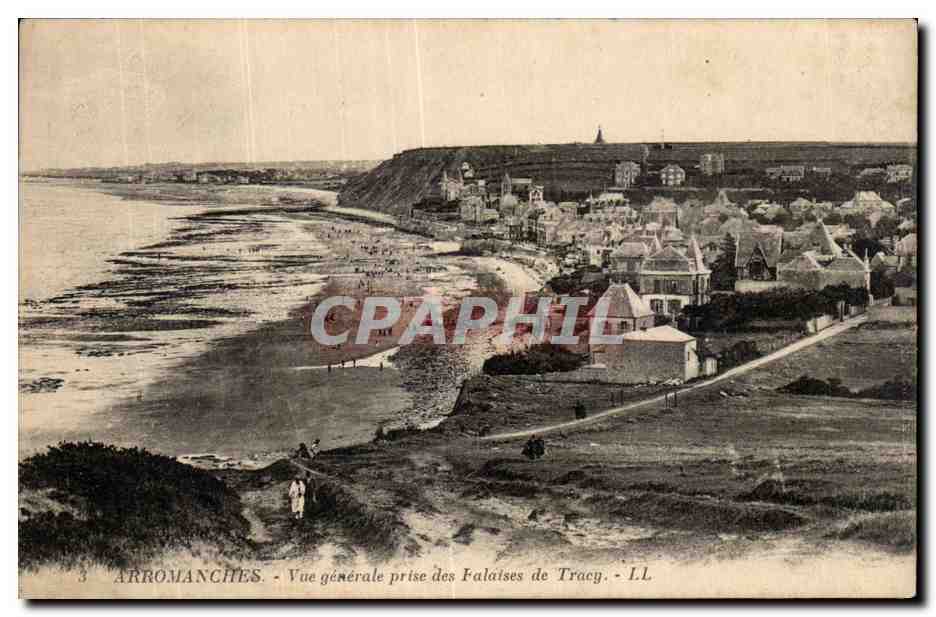 Arromanches - Vue generale prise des Falaises de Tracy - CPA 
