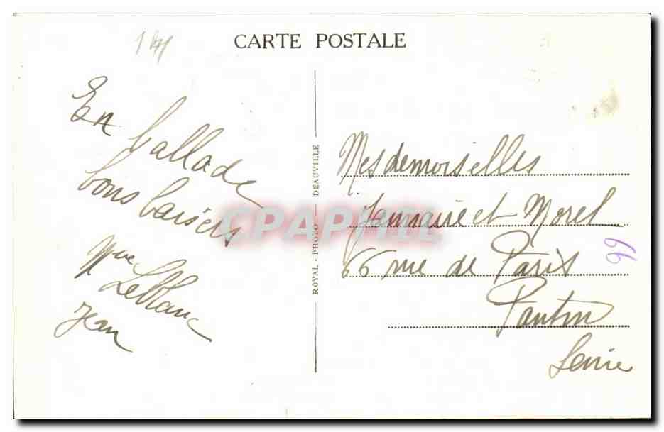 Deauville — Les Yachts en pleine Mer par gros temps — Éditeur Royal, n°9 — Verso