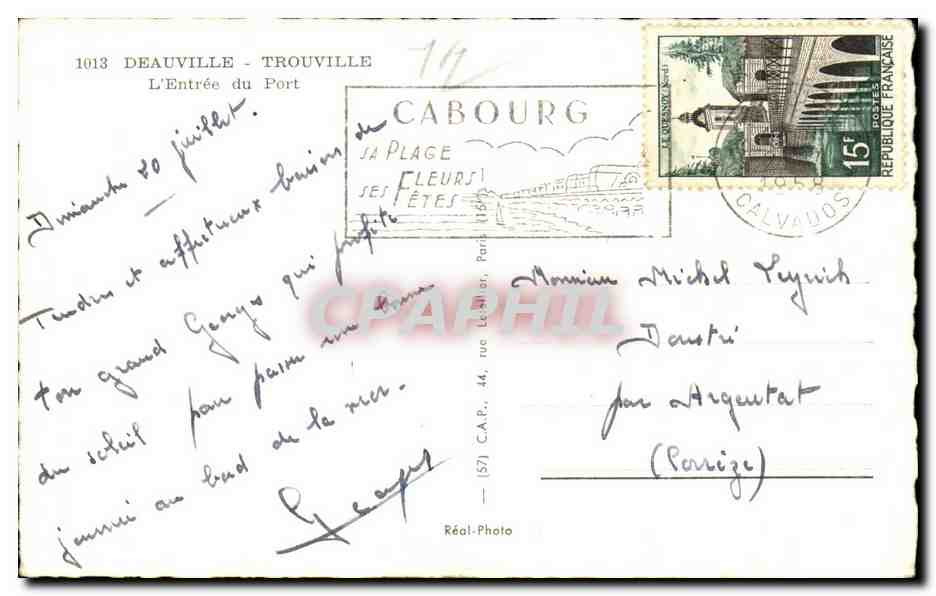 Deauville - La entrada del puerto — Cabourg, Réal-Photo, n°1013 — Reverso