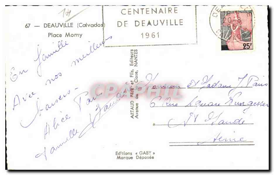 Morny Square — Deauville — Gaby Editions — Back