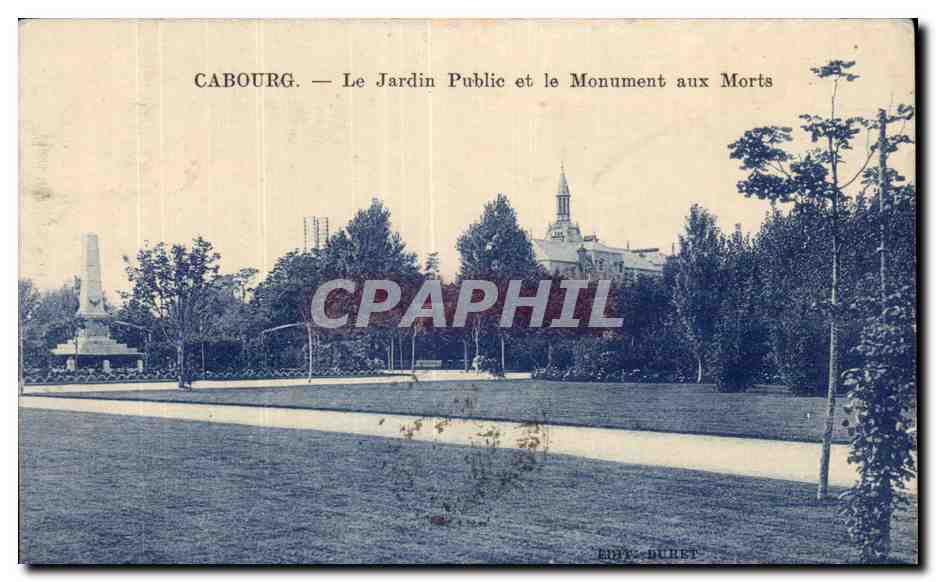 Cabourg - Le Jardin Public et le Monument aux Morts - CPA 