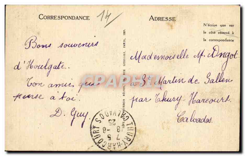 Dans les Rochers - CPA  — Rückseite