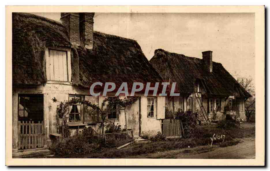 La Normandie - Vieilles Maisons aux toits de chaume - CPA 