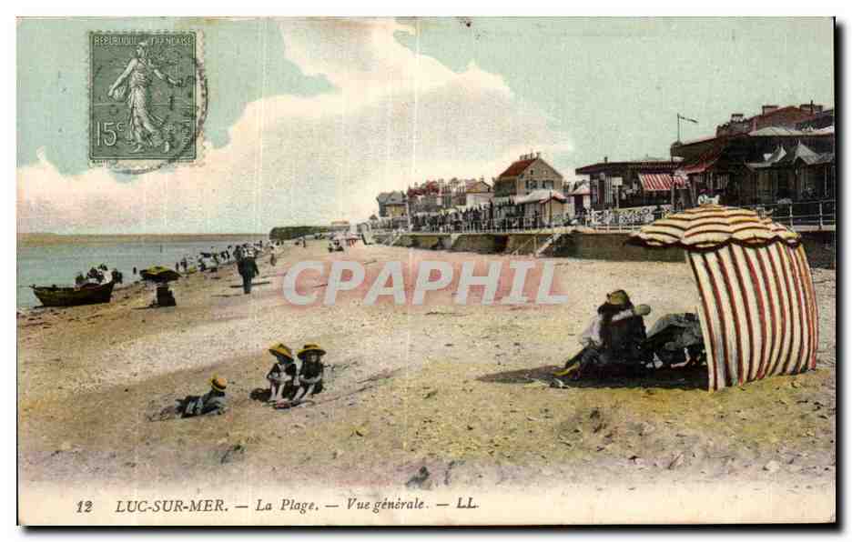 Luc sur Mer - La Plage - Vue Generale - CPA 