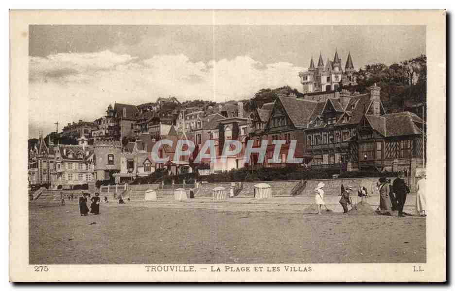 Trouville - La Plage et les Villas - CPA 