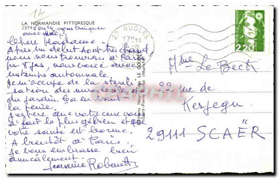 Folklore - Costumes - La Normandie - ane - donkey - CPM — Rückseite