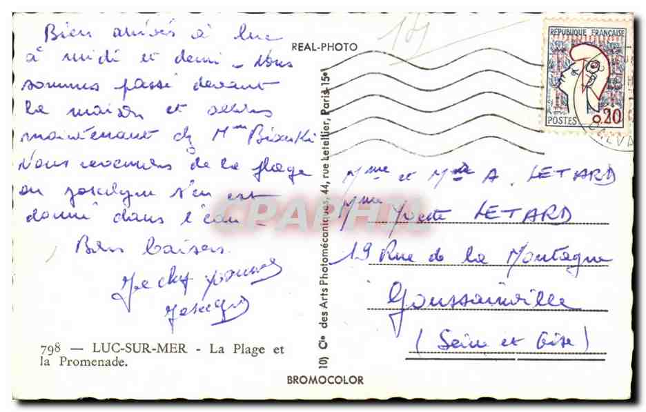 Luc sur Mer - La Plage et la Promenade - CPA  — Verso