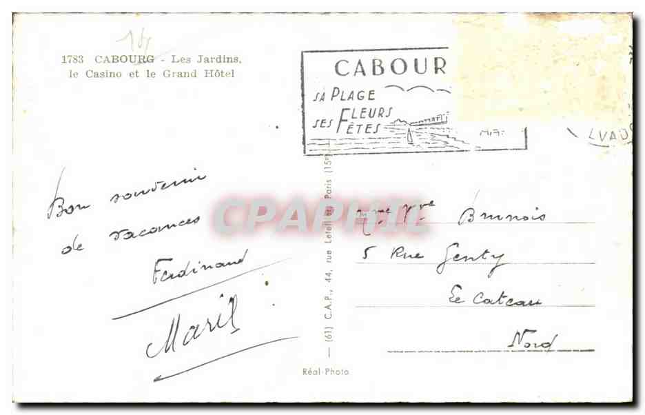Cabourg — Les Jardins, le Casino et le Grand Hôtel — C.A.P. (61) Réal Photo — Reverso