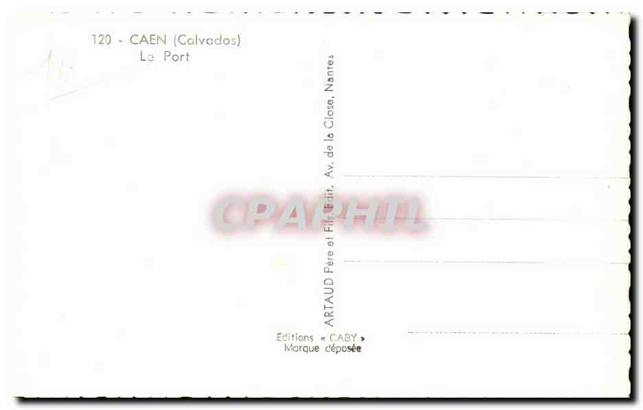 Caen - Le Port - CPA  — Verso