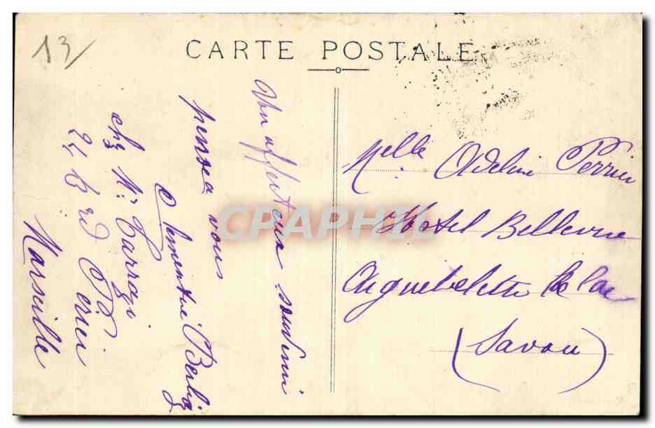 Marseille - Promenade du Prado - I Avenue - CPA  — Rückseite