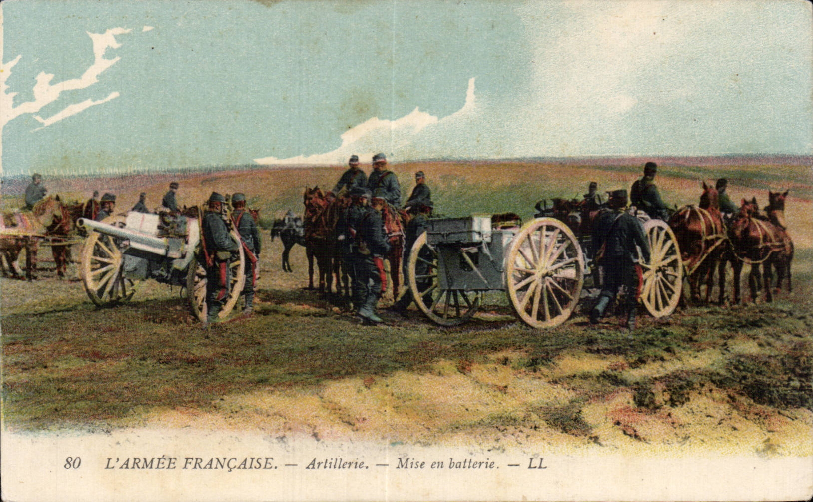 DIE FRANZÖSISCHE ARMEE — Artillerie — Aufstellung einer Batterie — LL
