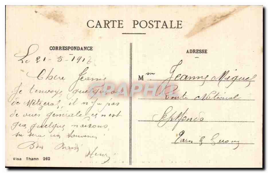 CPA Guerre de 1914 Militaria Metzeral Apres les terribles combats du 15 au 24 juin  — Rückseite
