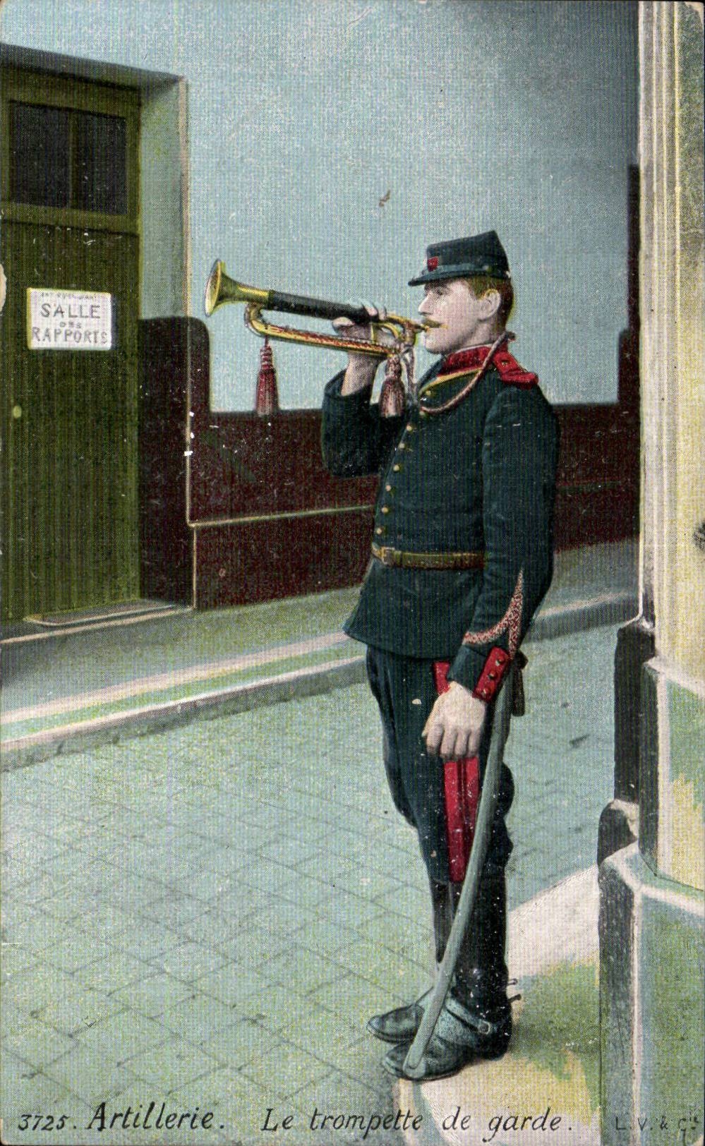 CPA Militaria Artillerie La trompette de garde