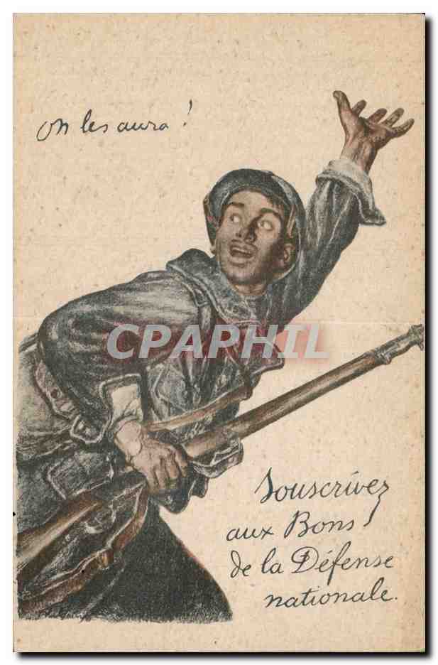 CPA Militaria Souscrivez aux bons de la Defense nationale Soldat Poilu