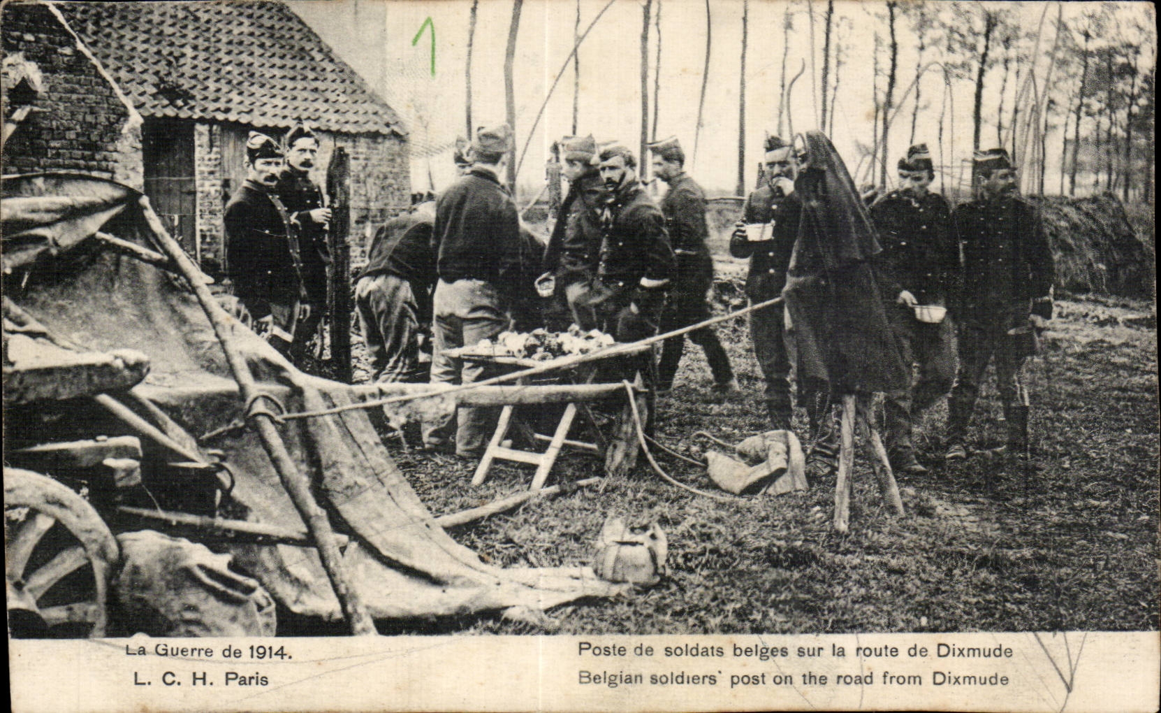 Soldats belges sur la route de Dixmude — L. C. H. Paris