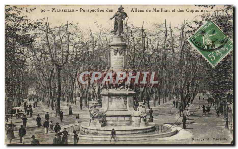 CPA Marseille Perspective des allees de Meilhan et des Capucines