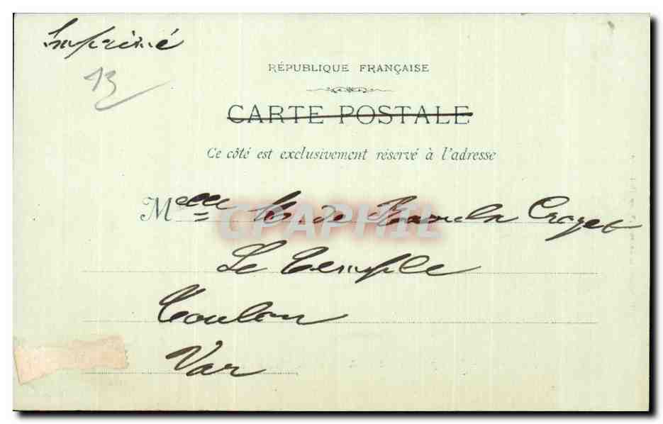 CPA Marseille Perspective des Allees de Meilhan et des Capucines — Rückseite