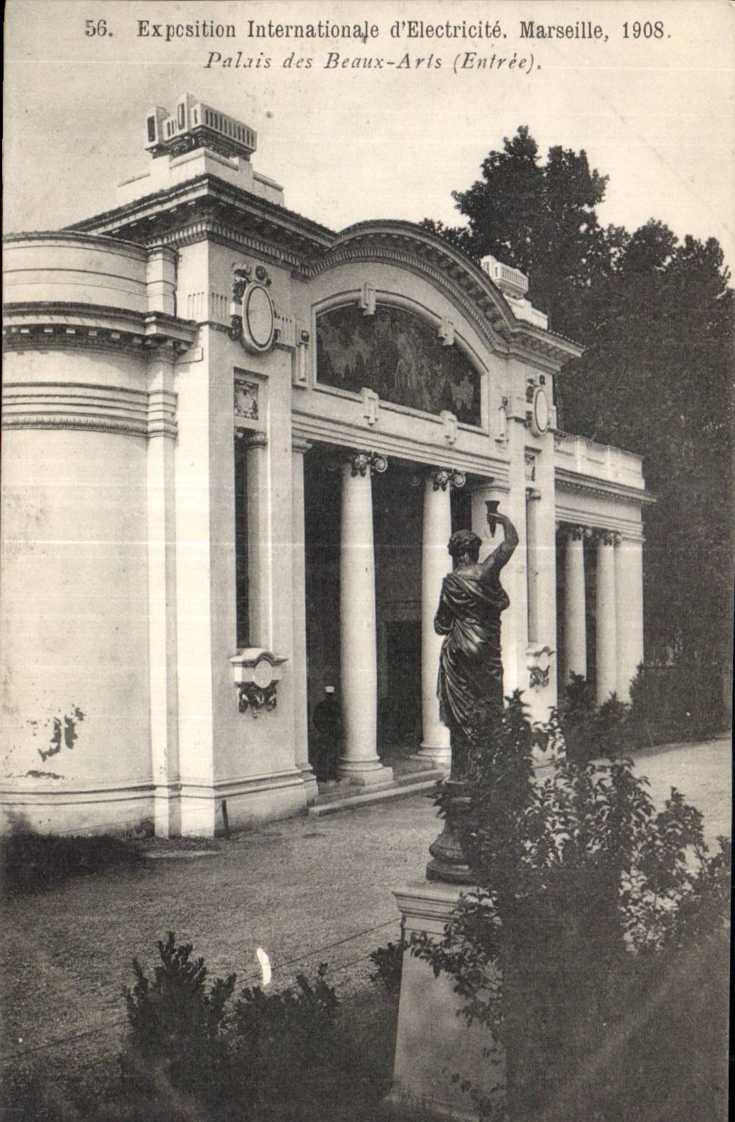 CPA Marseille Exposition internationale d electricite 1908 Palais des beaux arts 
