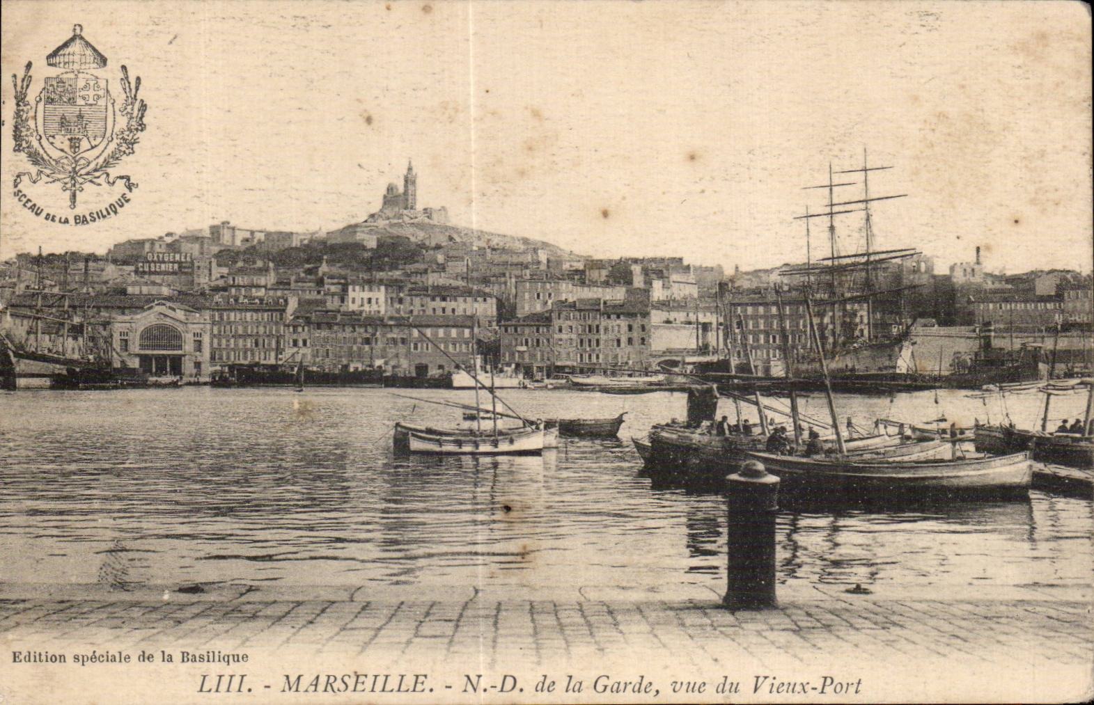 Marseille - Notre Dame de la Garde - vue du vieux port - CPA 