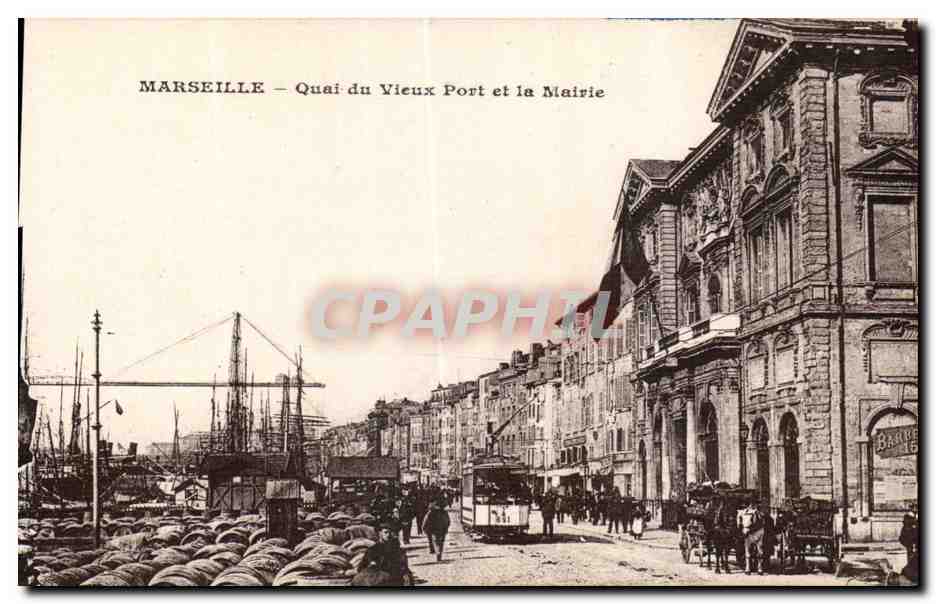 Marseille - Quai du Vieux Port et la Mairie - CPA 