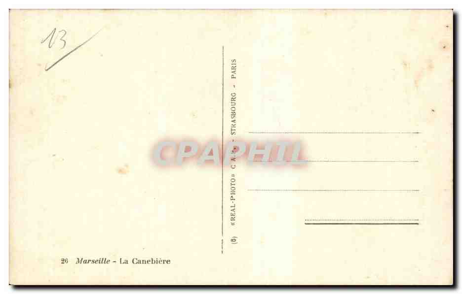 Marseille - La Cannebiere Les nouvelles Galeries de Paris - CPA  — Verso